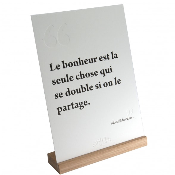 Impression d'art - Citation Scheweitzer - Bonheur