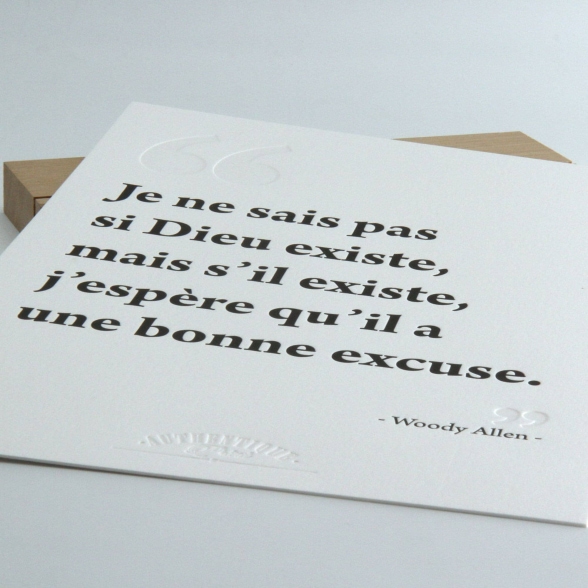 Impression d'art - Citation Woody Allen - Si dieu