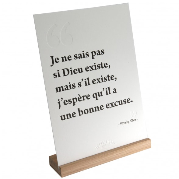 Impression d'art - Citation Woody Allen - Si dieu